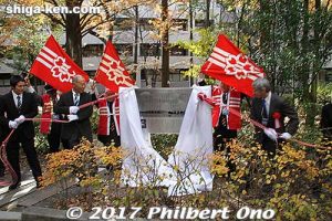 Unveiling a new song monument at Kyoto University.