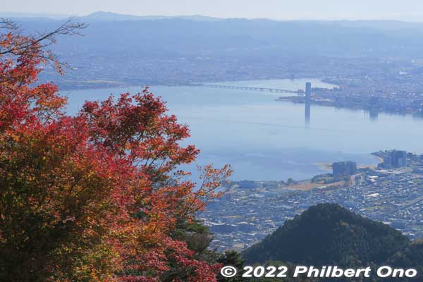 View of Lake Biwa and Otsu from Cable Enryakuji Station.