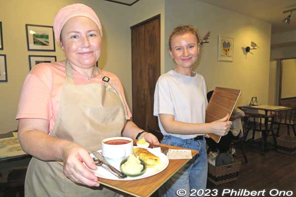 Iryna and her daughter Kateryna at The Faina restaurant.