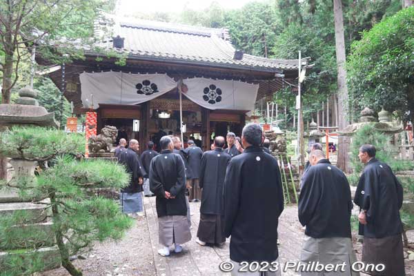 Festival prayers at Yutani Shrine.