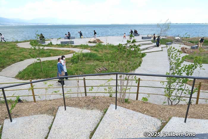 Lake Biwa Woods in front of LAGO Otsu Cafe & Shop