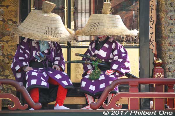 Masterless samurai hiding their fearsome warrior faces