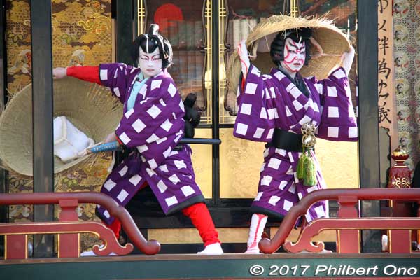 Masterless samurai hiding their fearsome warrior faces